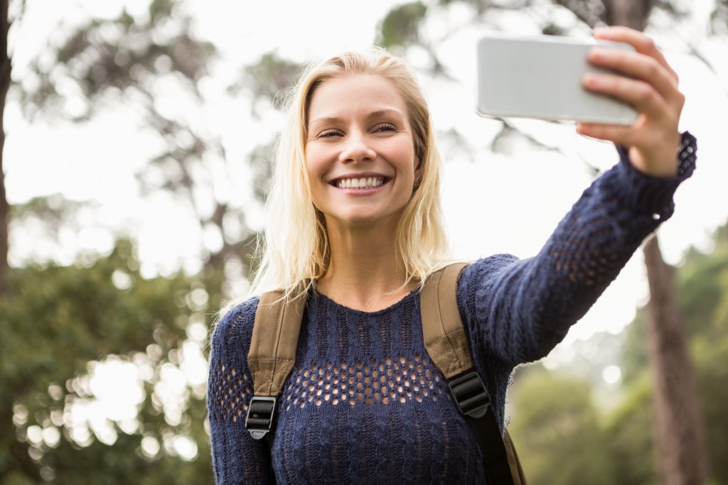 taking a selfie