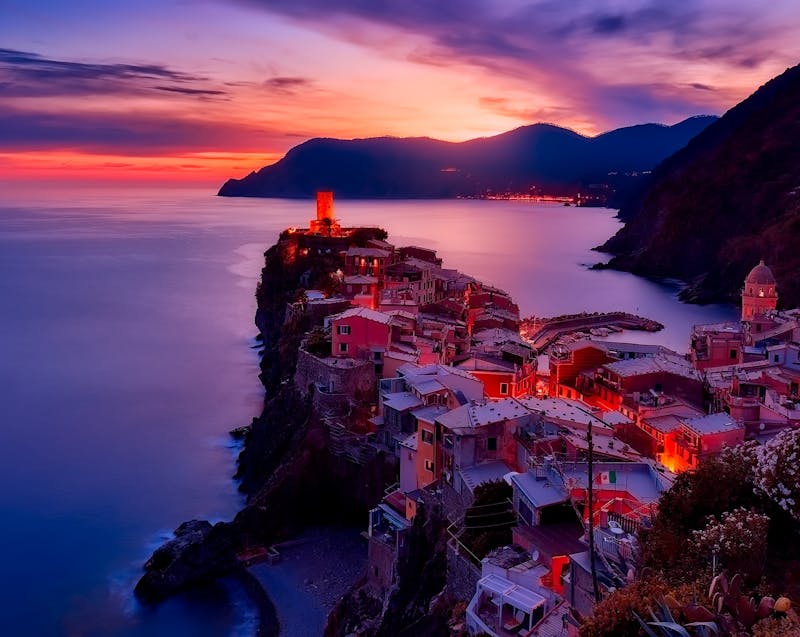 beautiful landscape in a picturesque sunset