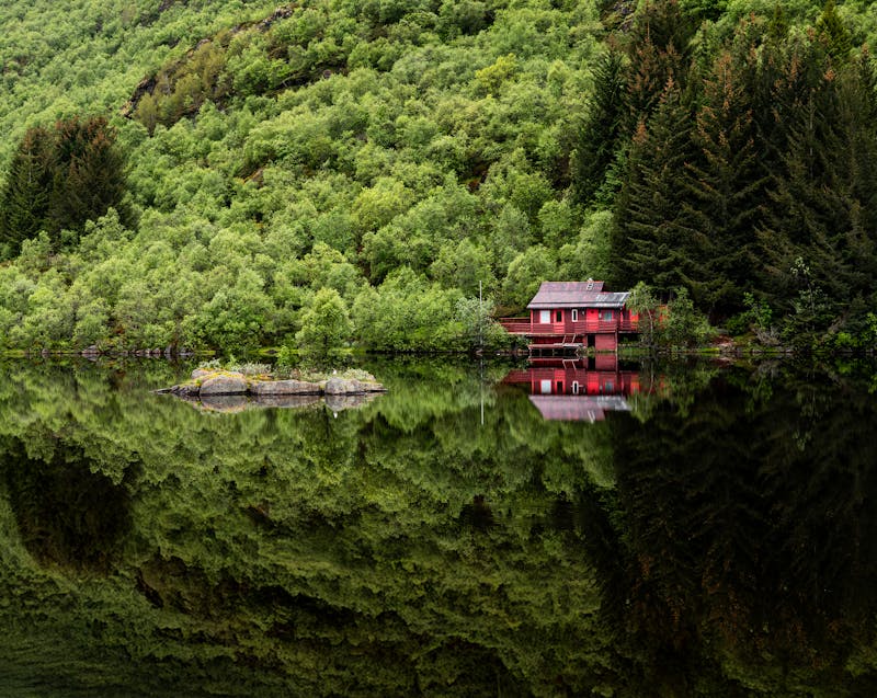 a beautiful, serene lake